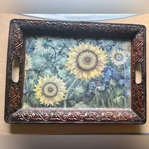 Vintage Sunflower serving tray